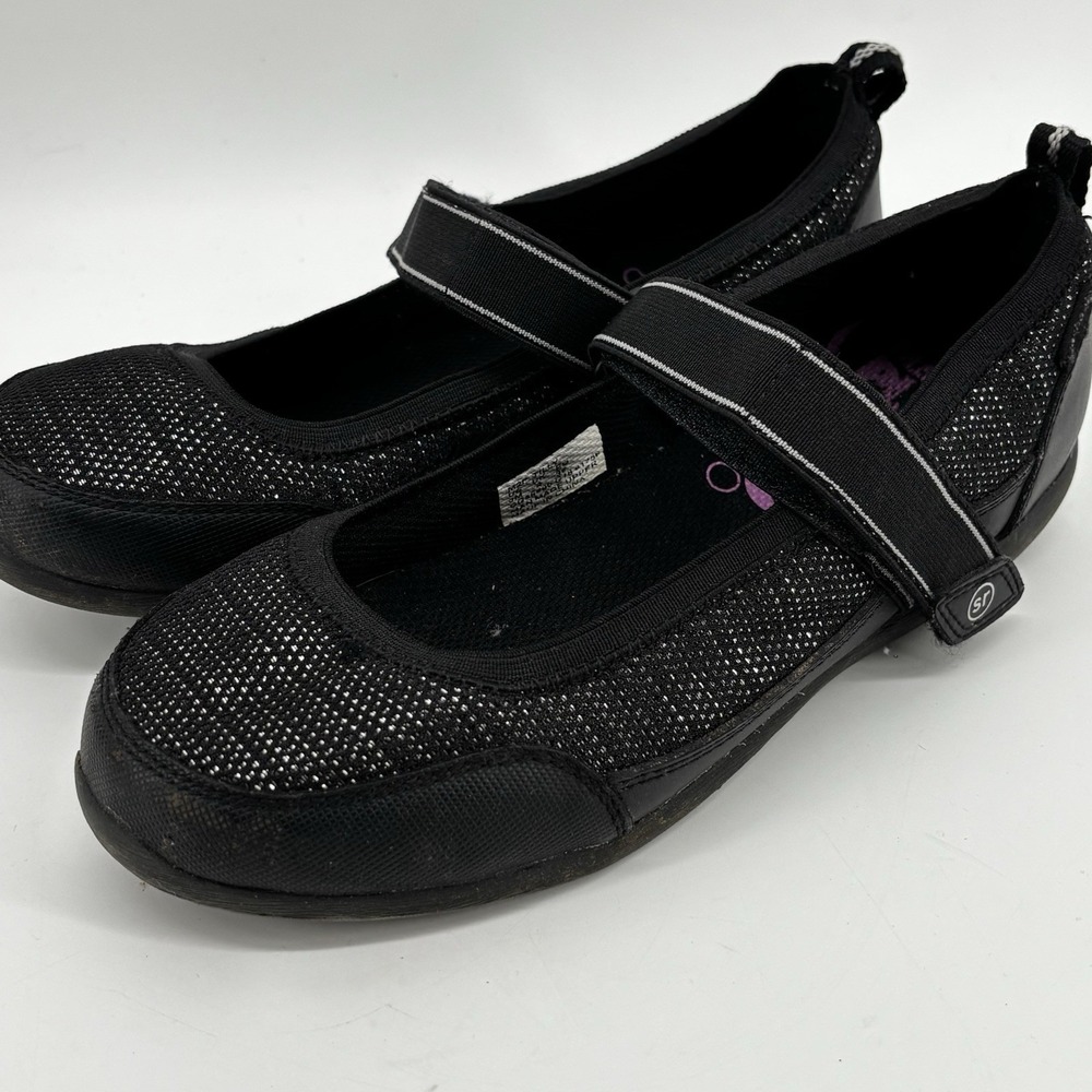 Stride Rite Made 2 Play Tilly Black & Silver Casual Mary Jane‎ Shoes Size 6 Kids